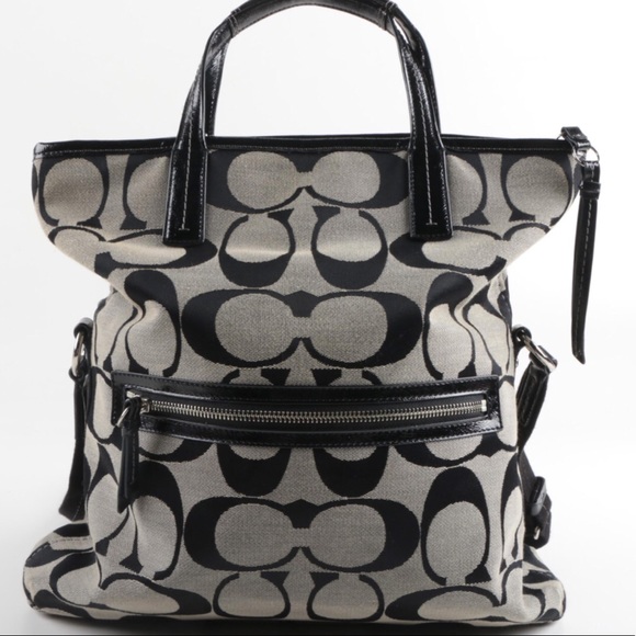 COACH SIGNATURE STRIPE FOLDOVER TOTE - Picture 5 of 6
